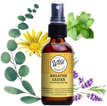 Wild Essentials All Natural Essential Oil Sprays, 2 Ounce, 60ml, Organic Witch Hazel, Aromatherapy, Made in USA by WildEssentials