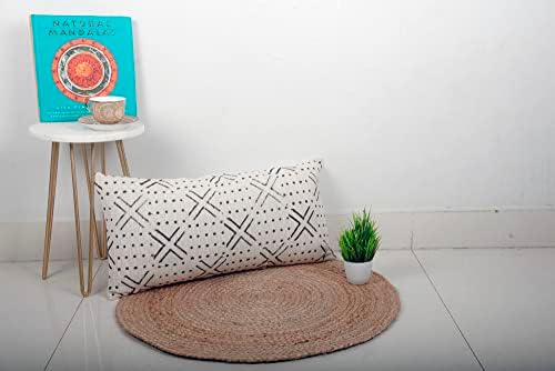 Trade Star Decorative Lumbar 14x36 Mudcloth Throw Pillow Cover 100% Cotton Bedding Pillow Cover Pillow Case Handmade Beautiful Farmhouse Geometric Cushion Case for Living Room (Ivory NOVA) - Image 5