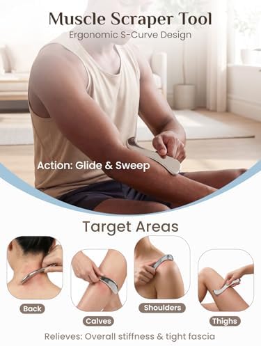 Rena Chris Stainless Steel Muscle Scraper Tool and Acupressure Pen 2-Pieces - Image 3