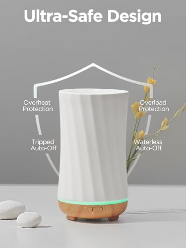 InnoGear 150ml Ceramic Essential Oil Diffuser, Diffusers for Home, White - Image 4
