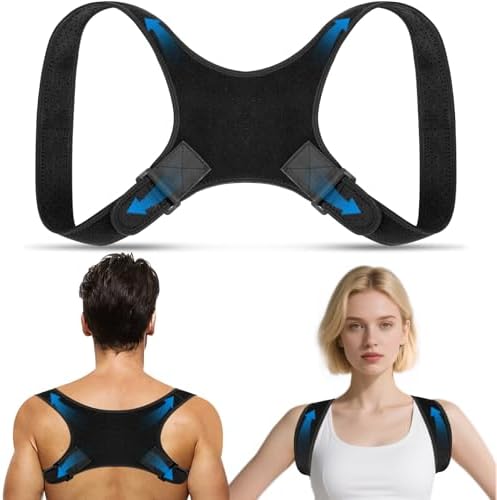 Back Brace Posture Corrector for Men and Women - Bionic System Newly Adjustable Upper Back Support Shoulder Posture Brace, Back Straightener Neck Pain Relief by Aokyoo
