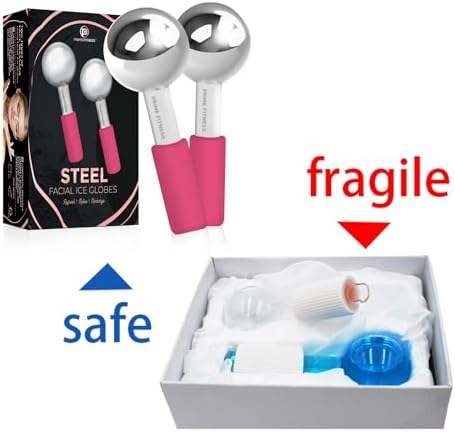 Ice Globes for Facials | Unbreakable Steel Cooling Roller | Cryo Sticks for Face | Massager for Face Neck & Eyes | Skin Care for Dark Circles, Puffiness, Wrinkles, Collagen Production (Pink) - Image 5
