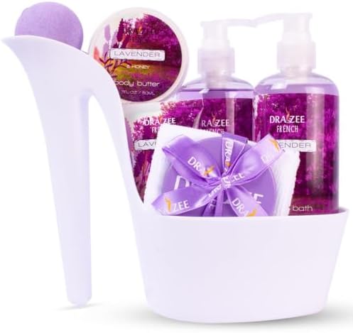 Draizee Heel Shoe Spa Gift Basket for Women, 8 Pc Lavender Scented by Draizee