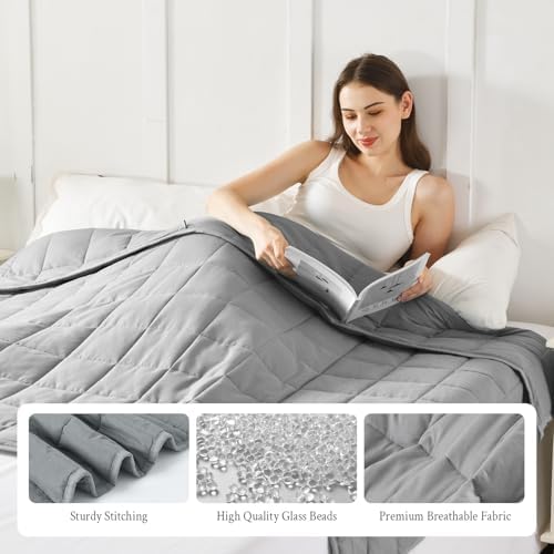 Topblan Cooling Weighted Blanket for Adults, 10 lbs 48 x 72 Twin Size Bed - Image 5