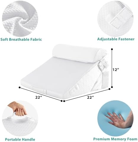Bedluxe Wedge Pillow Set for After Surgery, Orthopedic Bed Wedge, White - Image 5