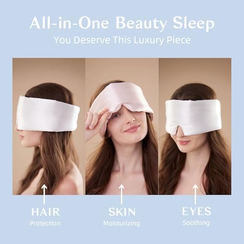 Silk Sleep Mask for Women and Men, Side Sleeper, 22 Momme Pure Mulberry Silk Total Blackout 100% Mulberry Eye Mask with Adjustable Headband Full Size, Eye Masks for Sleeping and Travel - Image 6