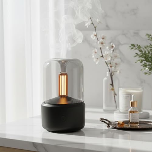 LONCIN Essential Oil Diffuser, 120ml Aromatherapy Diffuser with Auto Shut-Off Function, Ultrasonic Diffusers for Essential Oils, Cool Mist Humidifier with Warm Lights, for Home & Office - Image 3