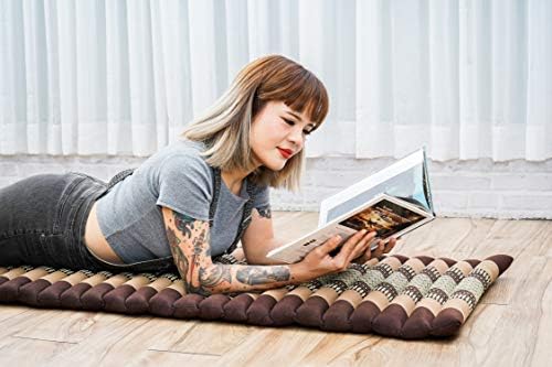 Leewadee - Foldable Floor Mattress - Japanese Roll Up Futon -Trifold Tatami Mat- Guest Floor Bed - Camping Mattress - Thai Massage Mat, Kapok Filled, 75 x 20 inches, Brown - Image 5