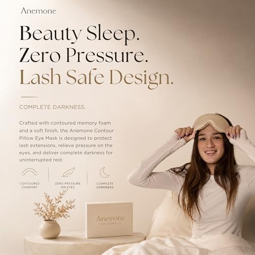 Anemone Contour Sleeping Mask for Women – Softer Than Silk Eye Masks for Sleep, Complete Blackout, Zero Eye Pressure Fit, Lightweight, Eye Care, Travel Essentials Included - Image 2