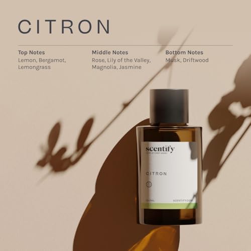 Scentify Citron Aroma Oil Refill Scent for Oil Diffusers - Lemon, Jasmine, Musk, Woods Scents - Luxurious Relaxing Aromatherapy Diffuser Fragrance 100ml, 3.38 oz - Image 3