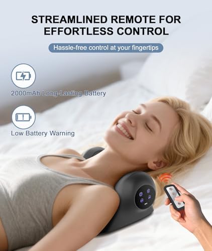Neck Massager with Heat, Red Light & Vibration Adjustable, Heated Neck Stretcher with 3 Modes, Rechargeable Cervical Traction Device for Pain Relief & Muscle Relaxation, Gift for Women Men - Image 5