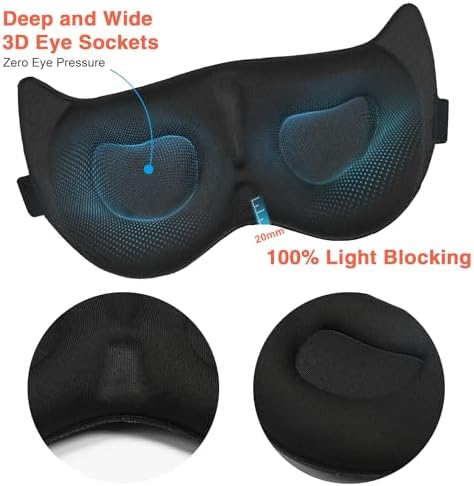 Cute Sleep Eye Mask for Kids, 3D Contoured Cup Sleeping Mask & Blindfold, Concave Molded Night Sleep Mask, Block Out Light, Soft Comfort Eye Shade Cover for Travel Yoga Nap,KD - Image 2
