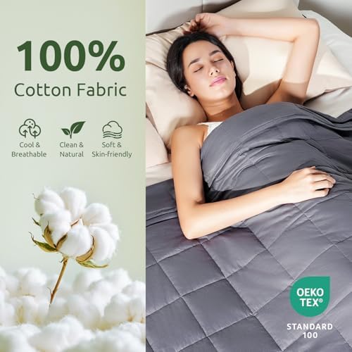 Sivio Cotton Weighted Blanket for Adults, Twin Size 48"x72" 12 lbs - Image 2