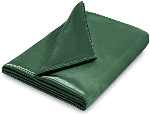 NSGZ Satin Duvet Cover for Weighted Blanket, 60x80, 8 Ties, Dark Green by NSGZ