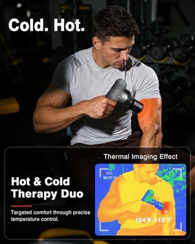 cotsoco Mini Massage Gun with Heat and Cold Therapy for Muscle Recovery, Pocket-Sized Deep Tissue Massager, Portable Percussion Massage Gun for Pain Relief, Fathers Day Dad Gifts - Image 6