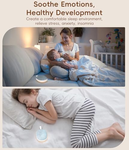 Portable White Noise Sound Machine: Baby Sleep Soother, Bluetooth Speaker, Rechargeable Battery, 4-Speed Timer, 6 Soothing Sounds Adult Therapy Aid for Trave (Purple, Portable) - Image 5