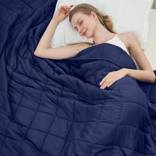 Weighted Blanket for Adults 12lbs, 60"x80", Queen Size Cooling Heavy Throw Blanket for 110-130lbs, Microfiber Soft Big Blankets Weighted Comforter, Navy by BETU