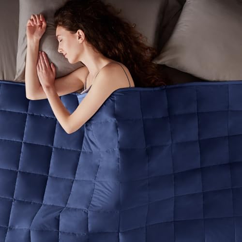 Weighted Blanket Twin Size (48"x72" 15lbs),Ultra Soft and Cozy Cooling Weighted Blanket Twin Size for Adult,Heavy Blanket with Machine Washable Soft Blanket, Blue - Image 6