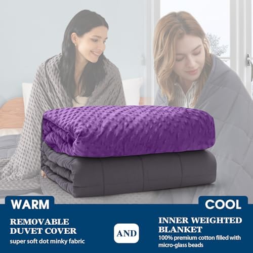 yescool Weighted Blanket (7 lbs, 41" x 60", Violet) Heavy Blanket for Sleeping Perfect for 60-90 lbs, Breathable Blanket with Premium Glass Bead, Machine Washable - Image 2