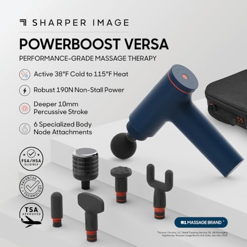 Sharper Image Powerboost Versa Heat & Cold Therapy Percussion Massage Gun - Image 2