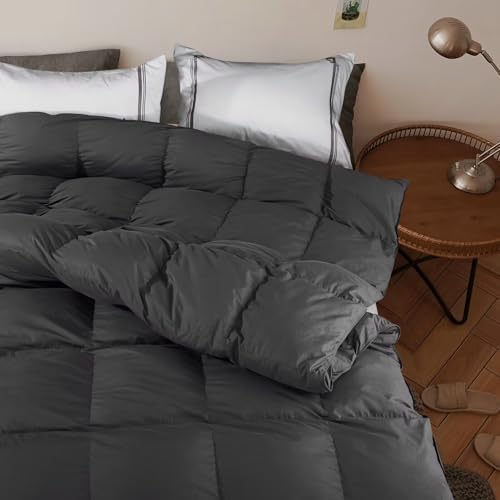 SNOWMAN Premium Down Comforter King Size, Grey Winter Duvet Insert - Image 6