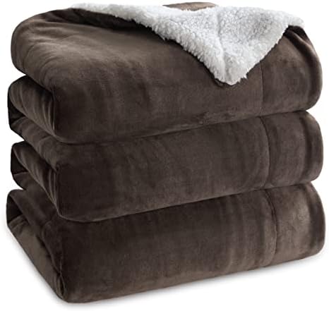 Bedsure GentleSoft Sherpa Fleece Blankets King Size for Bed, Non-Heated, Thick and Warm Throw for Women and Men, Soft Fuzzy Plush King Blanket for Winter, Brown, 108x90 Inches by Unknown