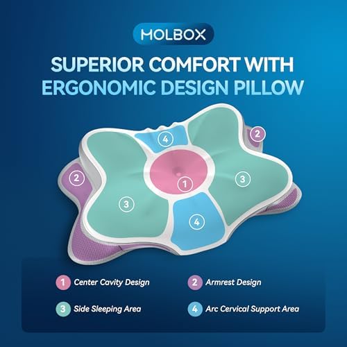 Cervical Neck Pillow for Neck Pain, Ergonomic Memory Foam for Side & Back Sleepers - Image 4