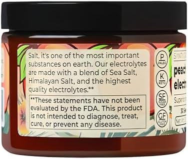 Santa Cruz Paleo Electrolyte Powder, Peach Flavor, Sugar Free Hydration Drink Mix with Himalayan Pink Salt, Sea Salt, Magnesium Glycinate, Potassium Chloride, Sweetened with Stevia, 30 Servings - Image 6