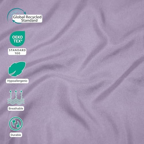 ZPECC Twin Flat Sheet Only 6 Pack, Durable Lavender Top Bed Sheets Hypoallergenic Soft Brushed Microfiber Color-Coded Label, 66"x96" - Image 4