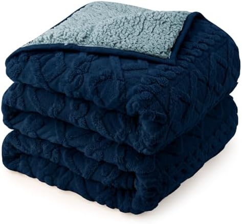 Drewin Weighted Blanket 15lbs for Adults Deep Sleep and Relax,Dark Navy by Home