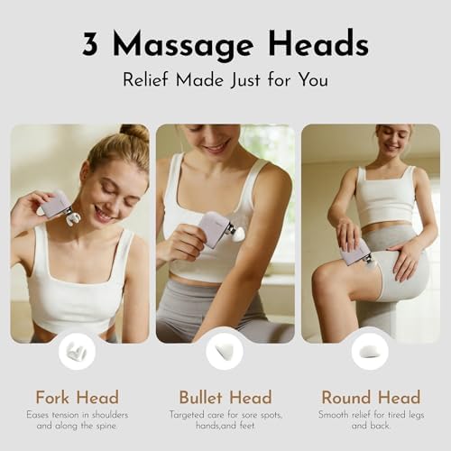Mini Massage Gun Pro – Portable Deep Tissue Percussion Massager with Smart Pressure Sensor, Quiet Motor, Muscle Relaxation for Neck, Back & Legs, USB-C Rechargeable, Light Purple Color - Image 4