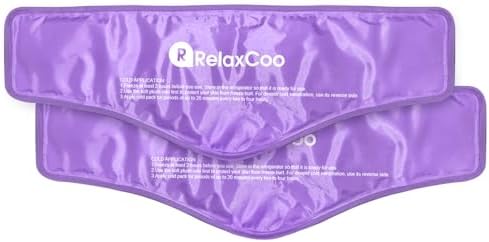 RelaxCoo Neck Ice Pack Wrap, Reusable Gel Ice Pack for Neck Shoulders, Cold Compress Therapy for Pain Relief, Injuries, Swelling, Bruises, Sprains, Inflammation and Cervical Surgery Recovery Purple-2 by RelaxCoo