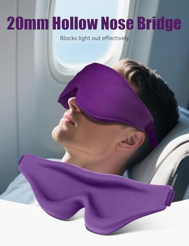 Sleep Eye Mask for Men Women, EVA BELLE Light Blocking Sleeping Mask for Side Sleeper, 3D Contoured Cup Night Blindfold, Lash Extensions 3D Sleeping Mask with Adjustable Strap for Travel, Night & Nap - Image 5