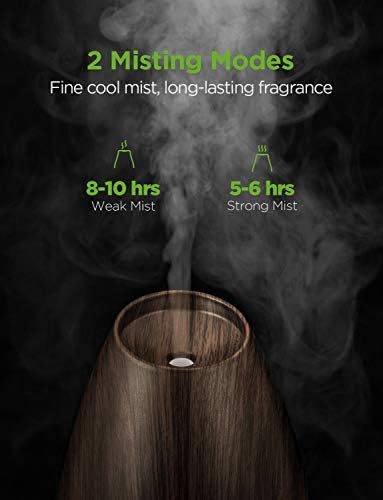 InnoGear 400ml Essential Oil Diffusers for Home Scent Humidifier, Brown - Image 4
