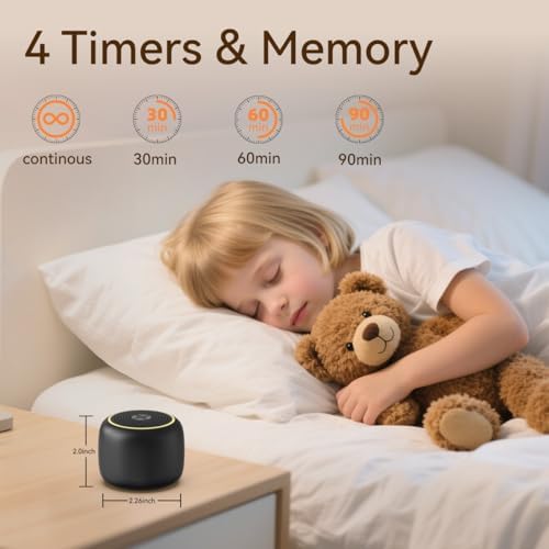 Portable Sound Machine Small Mini White Noise Machine Brown Noise 30 Soothing Sounds Rechargeable Speaker Block Noise 4 Memory Function Natural Baby Adults Kids for Travel Office Privacy Improve Sleep - Image 5