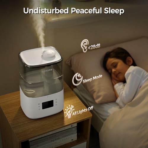 BOXING 4.5L Warm and Cool Mist Ultrasonic Humidifier for Bedroom Large Room, Top Fill Essential Oil Diffuser with Remote, Auto Shut-Off Quiet Sleep Mode, Humidistat, Timer, BPA-Free, 45H Runtime - Image 6