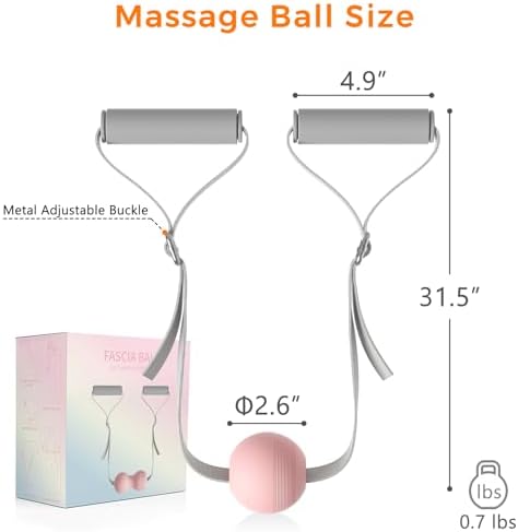 VICSKY Myofascial Release Massage Ball with Handles - Trigger Point Ball for Leg, Neck, Foot Pain Relief, Adjustable Strap, Deep Tissue & Muscle Relaxation, Pressure Release Tool (Pink) - Image 6