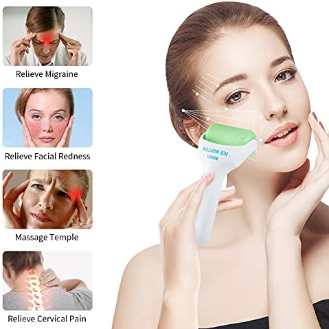 Ice Roller, Face Roller 2 PCS, Massage Tools with Mini Roller for Eye, Face and Body, Relax and Alleviate Puffiness Fine Lines Minor Pain (Green) - Image 3