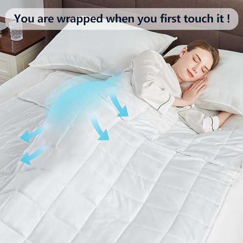 Weighted Blanket Queen Size (60"x80" 20lbs),Ultra Soft and Cozy Cooling Weighted Blanket Queen Size for Adult,Heavy Blanket with Machine Washable Soft Blanket, White - Image 4