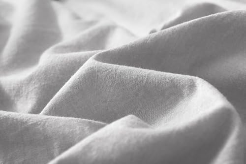 F.Y.Dreams 100% Washed Cotton Duvet Cover for Weighted Blanket 60x80 inches with 16 Ties, Zipper on Long Side/Light Gray/Just Duvet Cover - Image 6