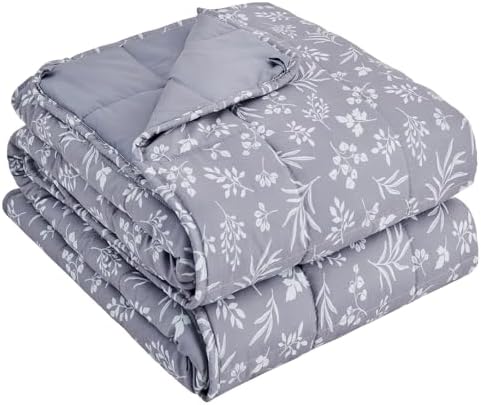 yescool 25 lbs Weighted Blanket Queen Size for Adults (60”x 80”, Dove Grey) Cooling Heavy Blanket for Sleeping Perfect for 240-260 lbs, Winter Thick Breathable Blanket with Premium Glass Bead by yescool