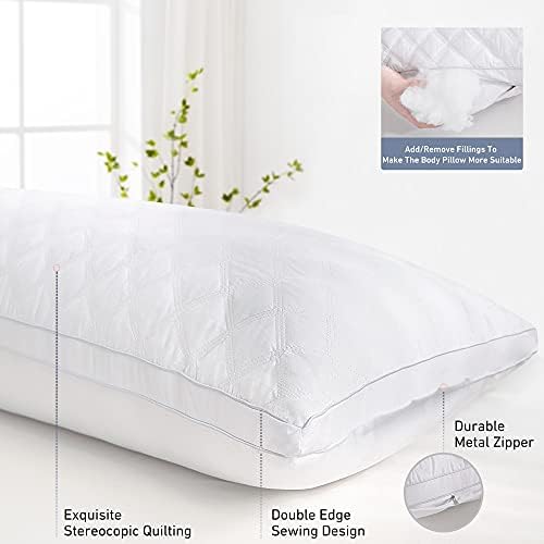 Leeden Adjustable Body Pillow 21 x 54 for Side Sleepers White - Image 4