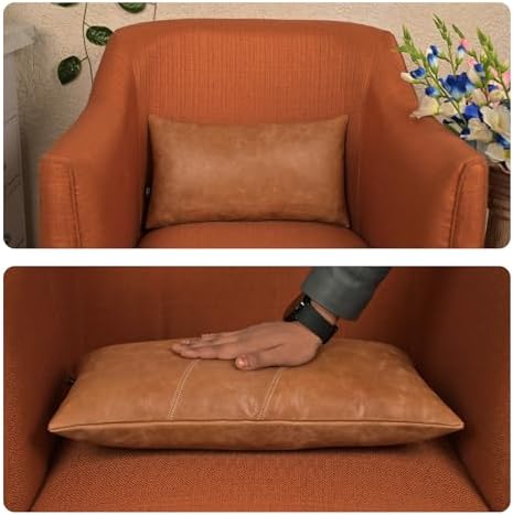 LL LEATHER LOVERS 100% Lambskin Leather Pillow Cover 14x22 Inch – Hand-Stitched Cushion Case with Hidden Zipper, Decorative Throw Cover for Sofa, Bed and Living Room - Rusk Camel Panel Pack of 1 - Image 6