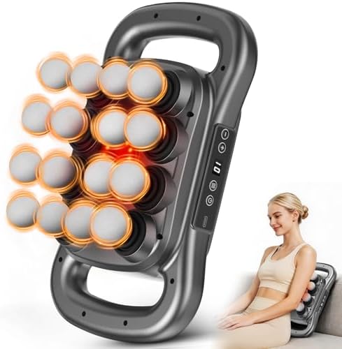 16 Head Massage Gun Set, Deep Tissue Percussion Massager, 2600mAh Quiet Electric Massage Tools with 9 Styles & Levels for Back, Shoulders, Legs, Foot, Body Muscle Pain Relief, Color Gunmetal by Unknown