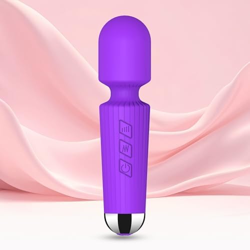 Mini Cordless Massager - 8 Intensity Levels & 20 Quiet ＆ Waterproof Vibration Modes, Handheld Wand Massage for Neck, Back, Shoulder, Muscle Pain Relief (Purple) by jtffer