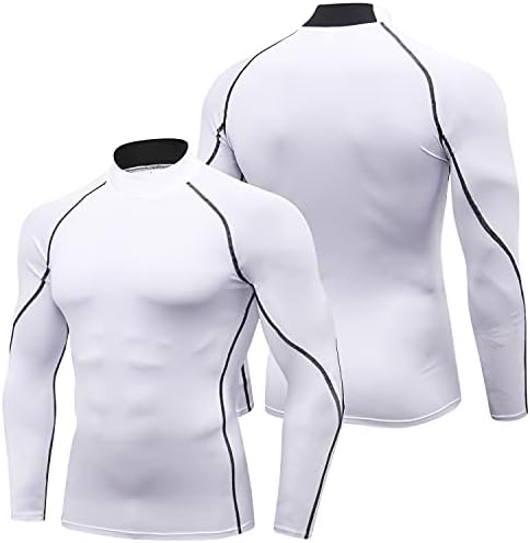 SPVISE Men's Compression Shirts Long Sleeve Mock Turtleneck Workout Tops - Image 3