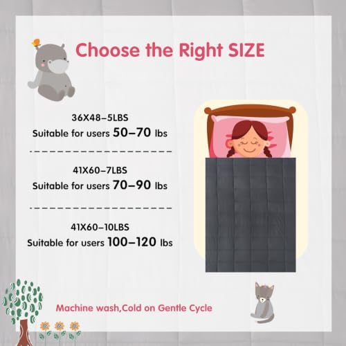 yescool Weighted Throw Blanket 3lbs, 36" x 48", Grey - Image 6