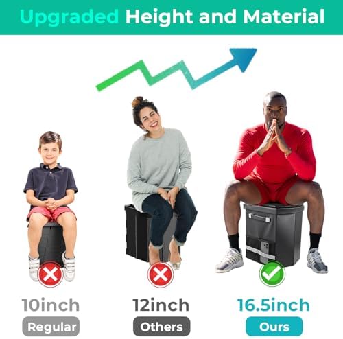 Sckee 2026 Upgraded XL Portable Toilet for Adults,Tall Camping Toilet with Lid and Convenient Carry Bag, Portable Potty for Camping, Hiking, Car Travel,Truck, RV, Boating, Road Trips, Beach - Image 2
