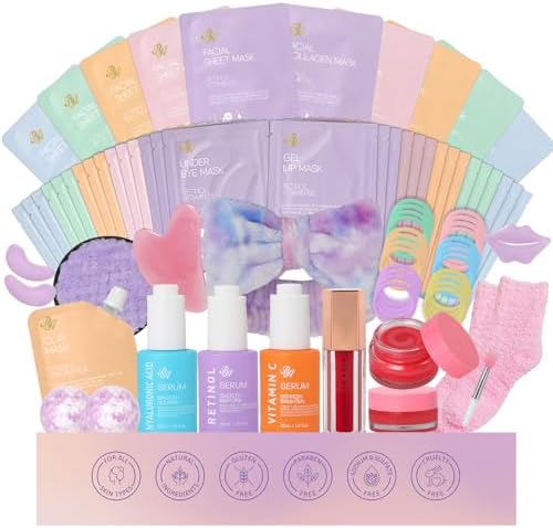 Gifts for Women, 55 Pcs Hydrating Skin Care Set, Spa Basket Set for Women by RAROSAACCA