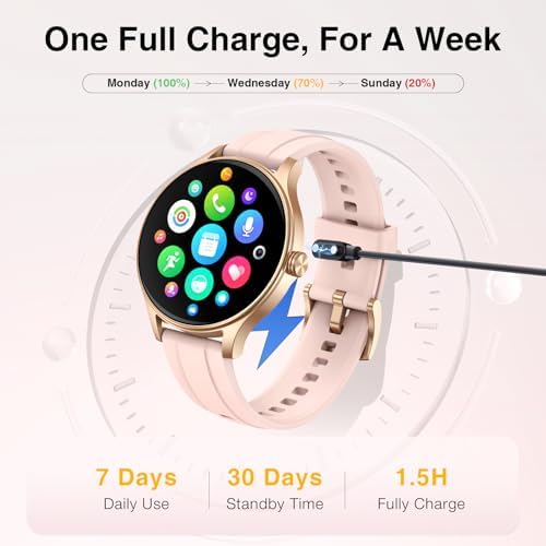 Fitpolo Smart Watch for Women Android & iPhone (2 Bands Sakura Pink) - Image 6